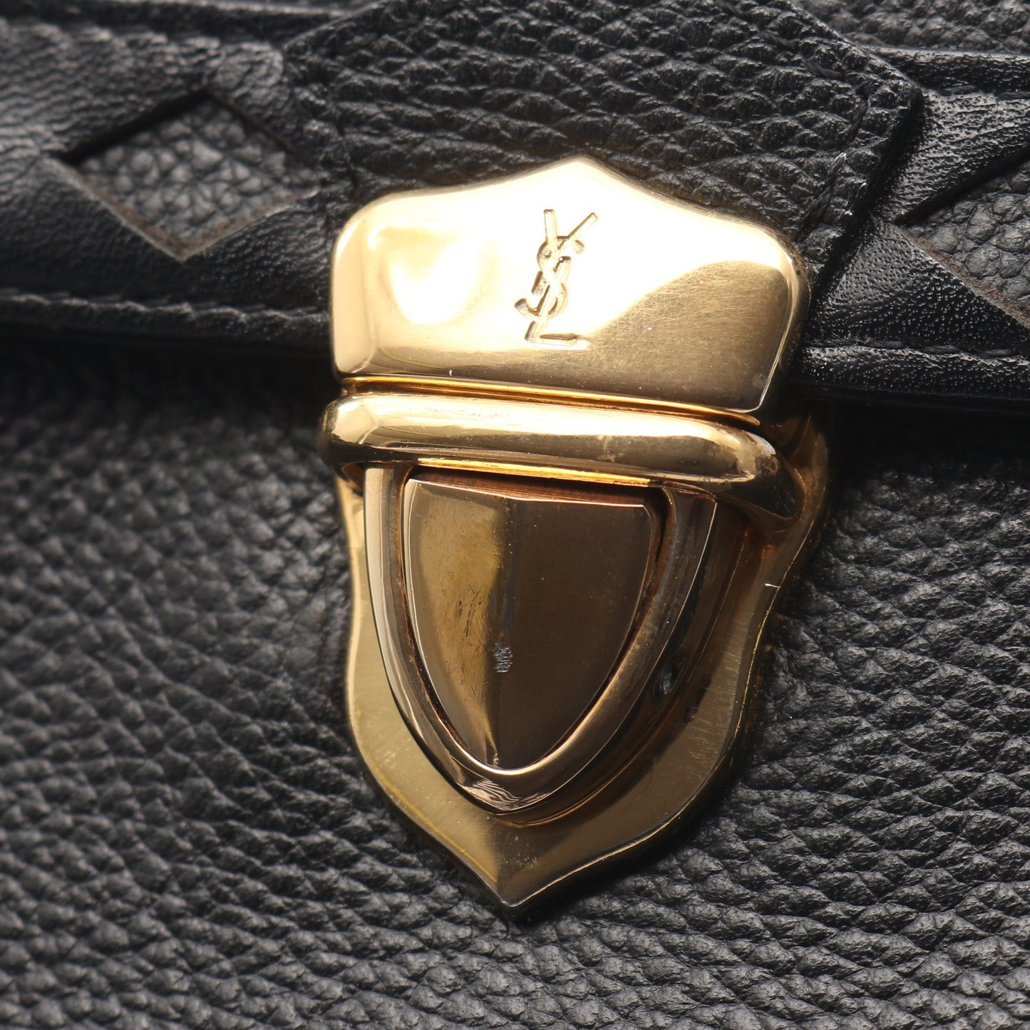2WAY ハンドバッグ レザー ブラック イヴサンローラン バッグ YVES SAINT LAURENT