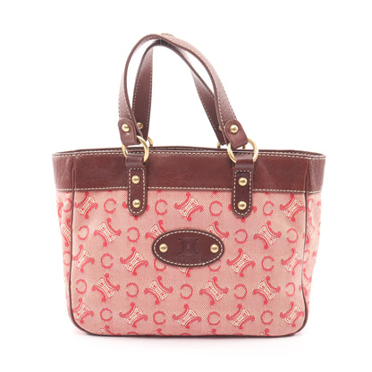 Cマカダム ハンドバッグ キャンバス レザー ピンクレッド ダークブラウン セリーヌ バッグ CELINE