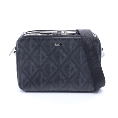 CDダイヤモンド メッセンジャーポーチ ショルダーバッグ PVC レザー ブラック クリスチャンディオール バッグ Christian Dior
