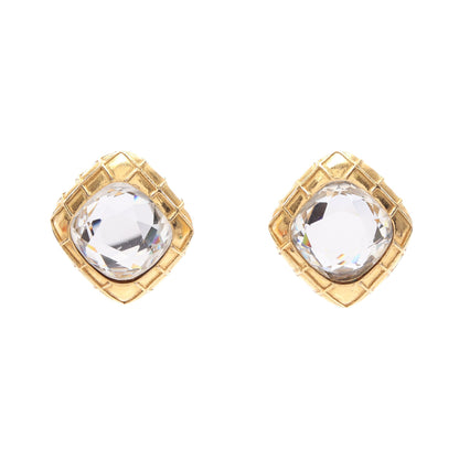 マトラッセ イヤリング GP ラインストーン ゴールド クリア ヴィンテージ シャネル アクセサリー CHANEL