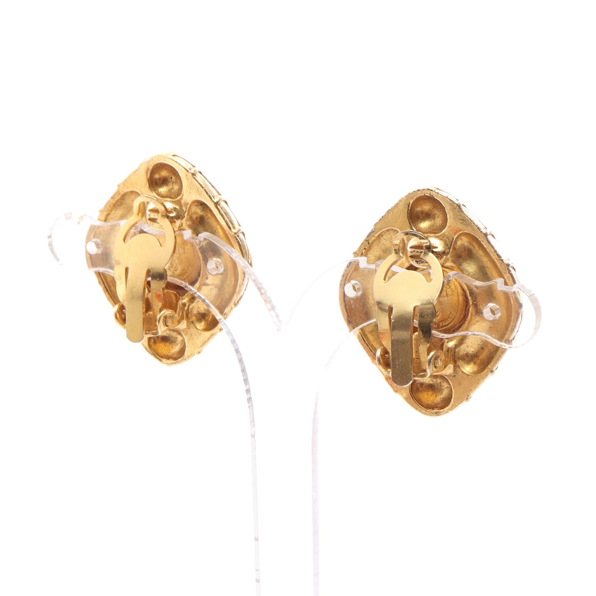 マトラッセ イヤリング GP ラインストーン ゴールド クリア ヴィンテージ シャネル アクセサリー CHANEL