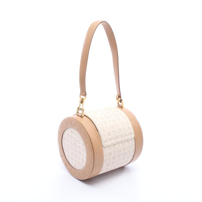 ビーゼロワン ロゴマニア ハンドバッグ キャンバス レザー ライトベージュ ベージュ ブルガリ バッグ BVLGARI