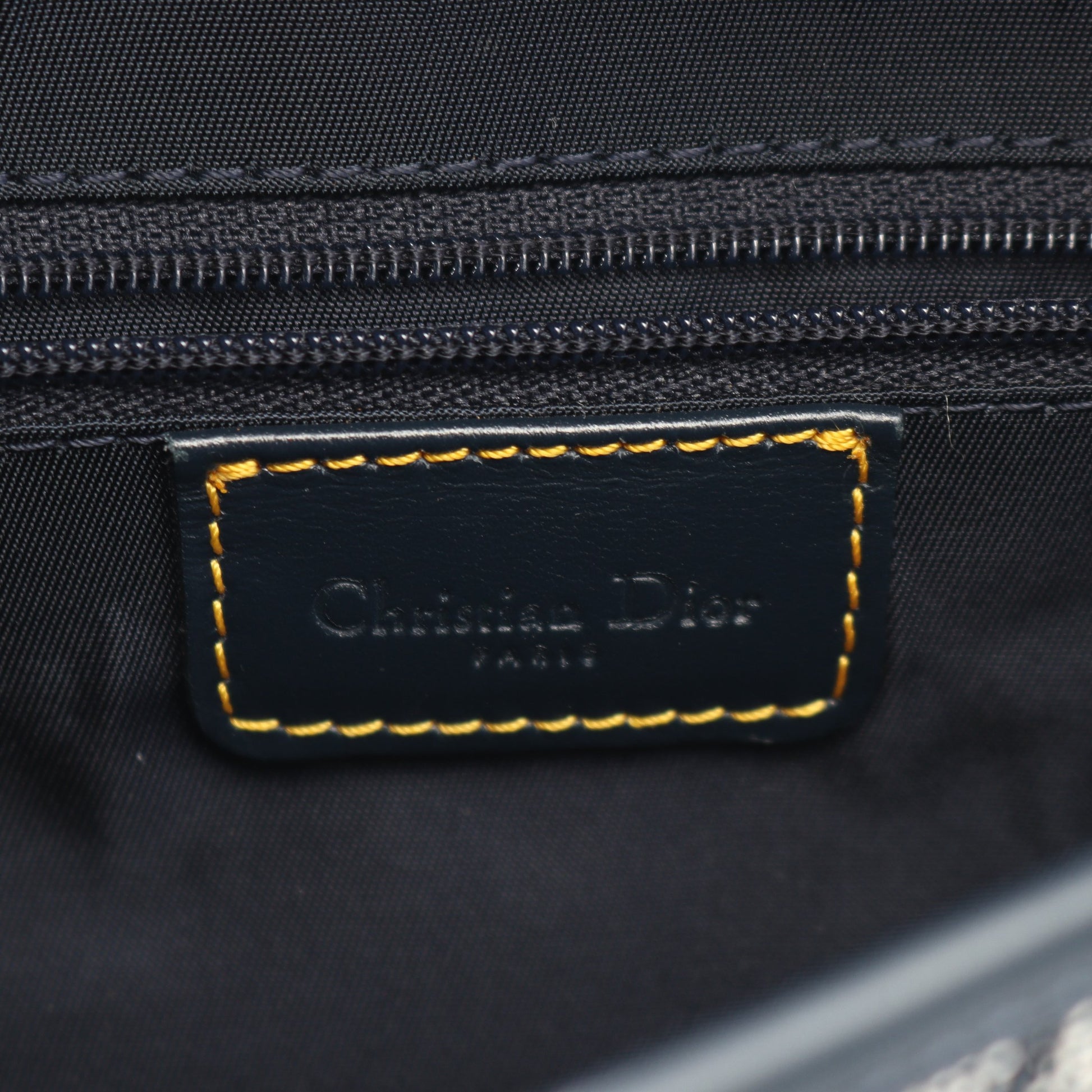 ダブルサドルバッグ トロッター ハンドバッグ キャンバス レザー アイボリー ネイビー クリスチャンディオール バッグ Christian Dior