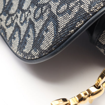 ダブルサドルバッグ トロッター ハンドバッグ キャンバス レザー アイボリー ネイビー クリスチャンディオール バッグ Christian Dior