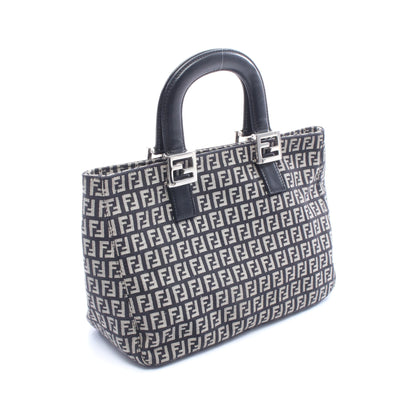 ズッカ ハンドバッグ トートバッグ キャンバス レザー ブラック グレー フェンディ バッグ FENDI