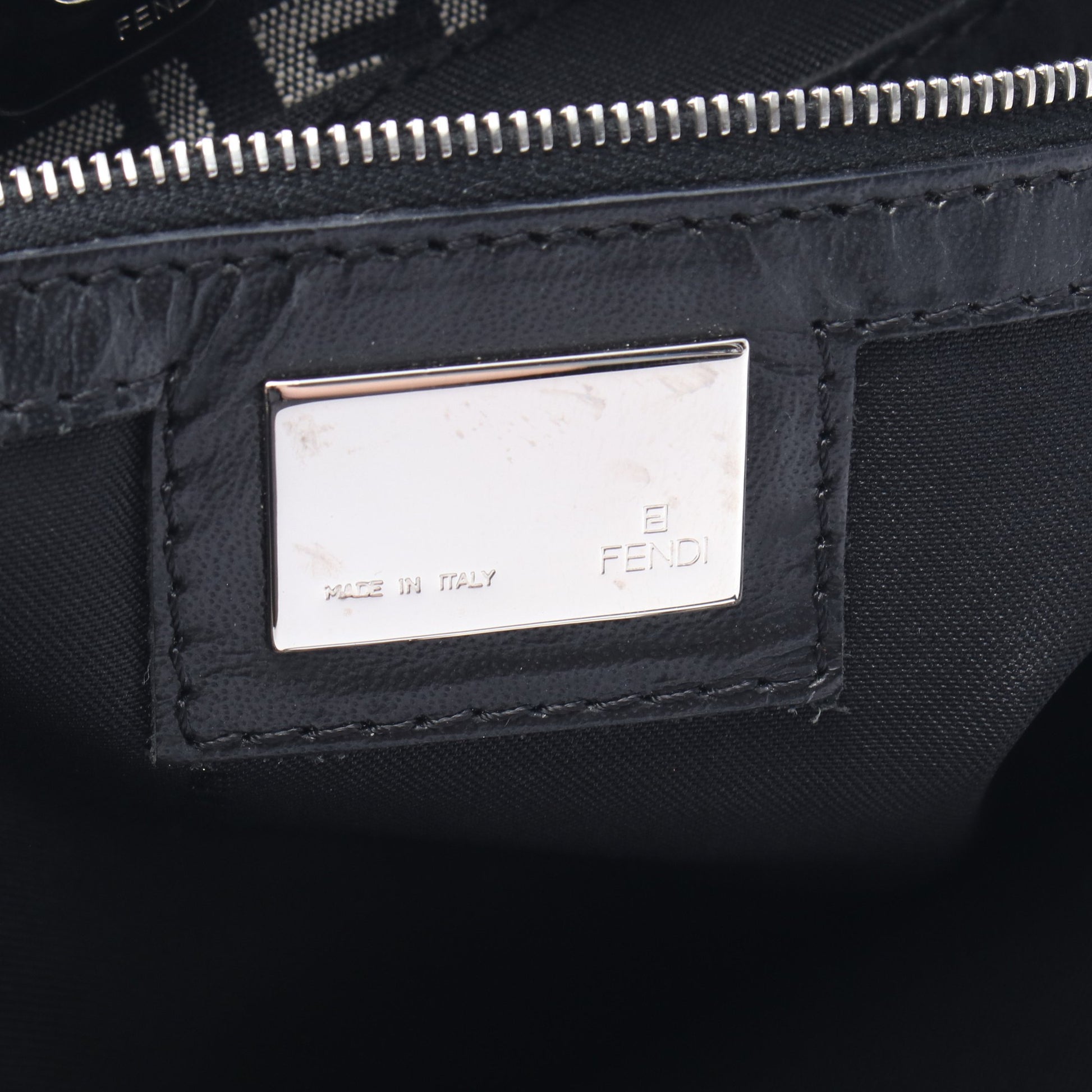 ズッカ ハンドバッグ トートバッグ キャンバス レザー ブラック グレー フェンディ バッグ FENDI