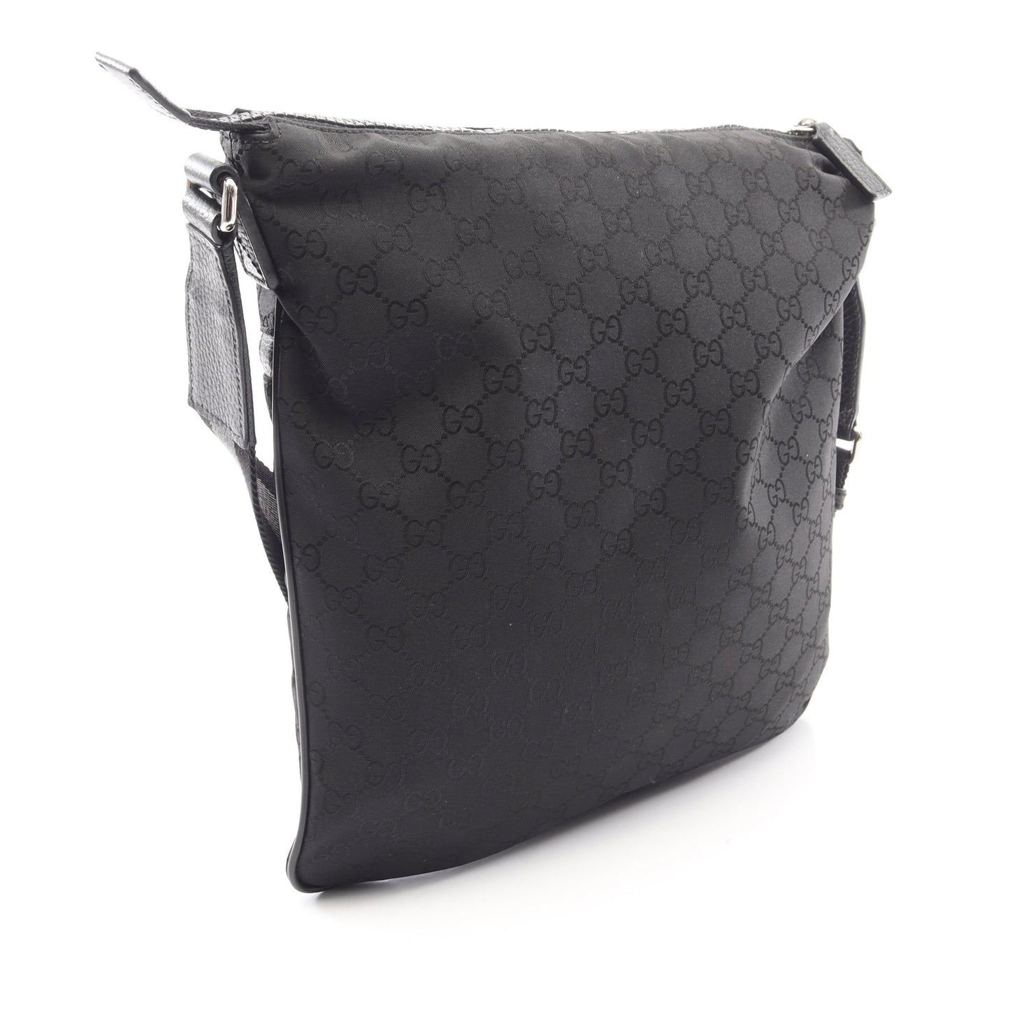 GG柄 ショルダーバッグ ナイロンキャンバス レザー ブラック グッチ バッグ GUCCI