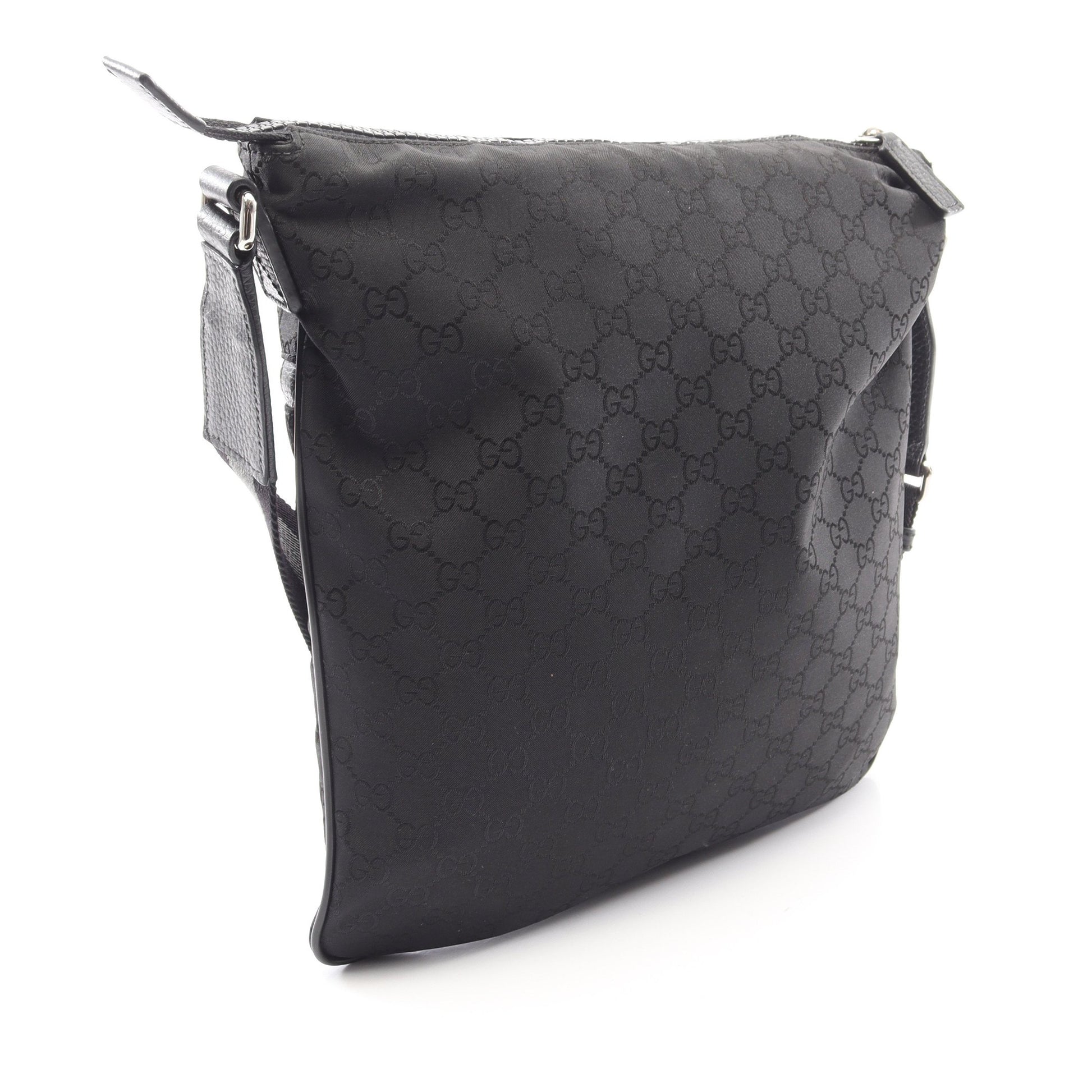 GG柄 ショルダーバッグ ナイロンキャンバス レザー ブラック グッチ バッグ GUCCI