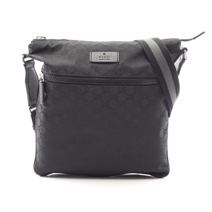 GG柄 ショルダーバッグ ナイロンキャンバス レザー ブラック グッチ バッグ GUCCI