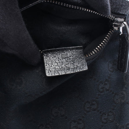 GGキャンバス ボディバッグ ウエストバッグ キャンバス レザー ブラック グッチ バッグ GUCCI