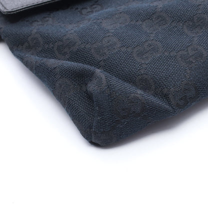 GGキャンバス ボディバッグ ウエストバッグ キャンバス レザー ブラック グッチ バッグ GUCCI