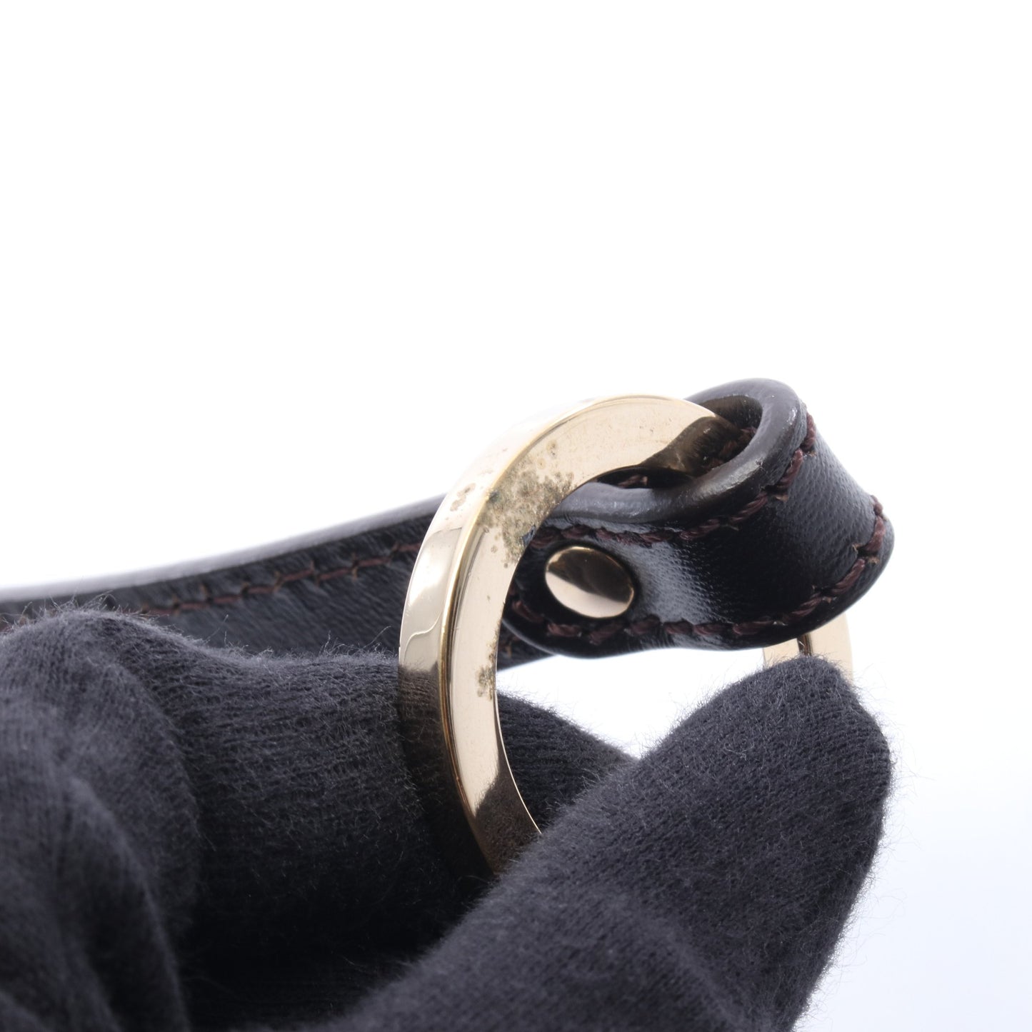 ズッカ ショルダーバッグ キャンバス レザー ブラウン ダークブラウン フェンディ バッグ FENDI