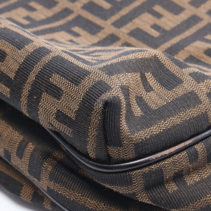 ズッカ ショルダーバッグ キャンバス レザー ブラウン ダークブラウン フェンディ バッグ FENDI