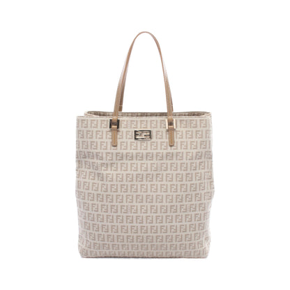 ズッキーノ ハンドバッグ トートバッグ キャンバス レザー アイボリー ライトブラウン フェンディ バッグ FENDI