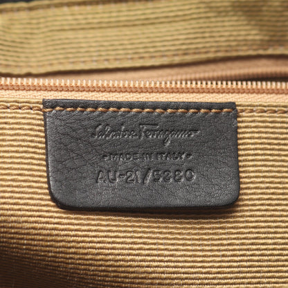 ガンチーニ ショルダーバッグ キャンバス レザー ブラック サルヴァトーレフェラガモ バッグ Salvatore Ferragamo