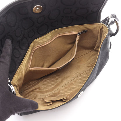 ガンチーニ ショルダーバッグ キャンバス レザー ブラック サルヴァトーレフェラガモ バッグ Salvatore Ferragamo