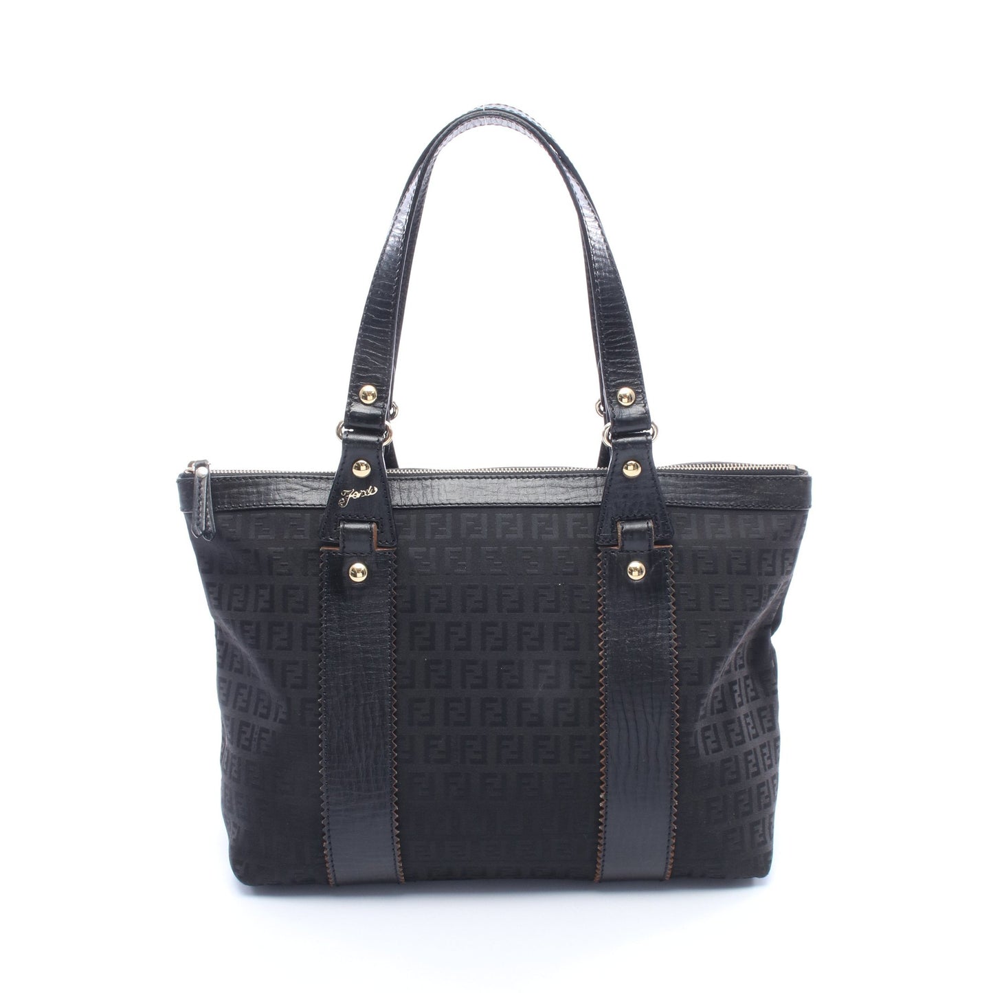 ズッキーノ ショルダーバッグ トートバッグ キャンバス レザー ブラック フェンディ バッグ FENDI
