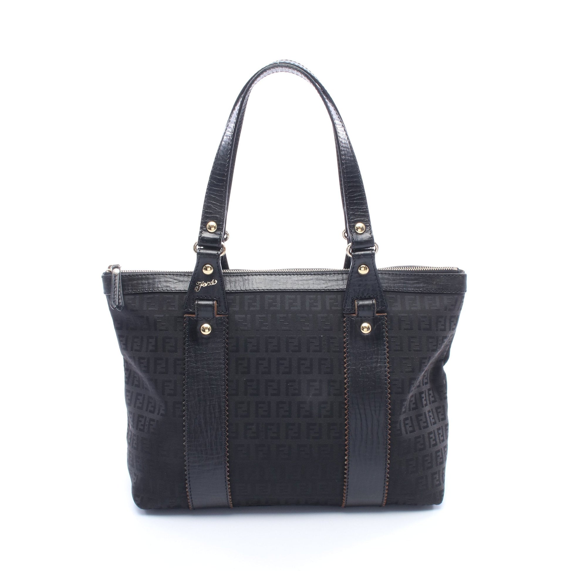 ズッキーノ ショルダーバッグ トートバッグ キャンバス レザー ブラック フェンディ バッグ FENDI