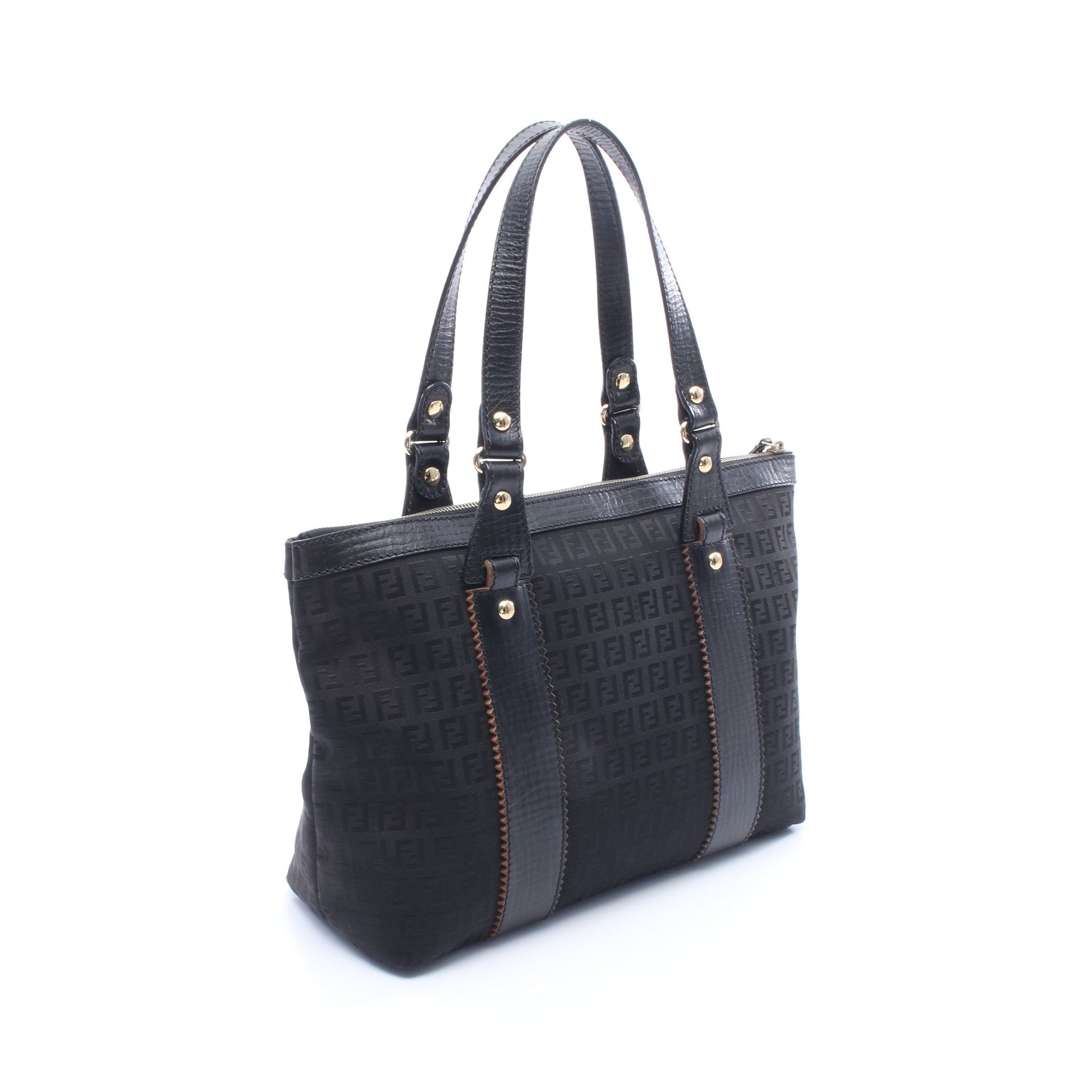 ズッキーノ ショルダーバッグ トートバッグ キャンバス レザー ブラック フェンディ バッグ FENDI