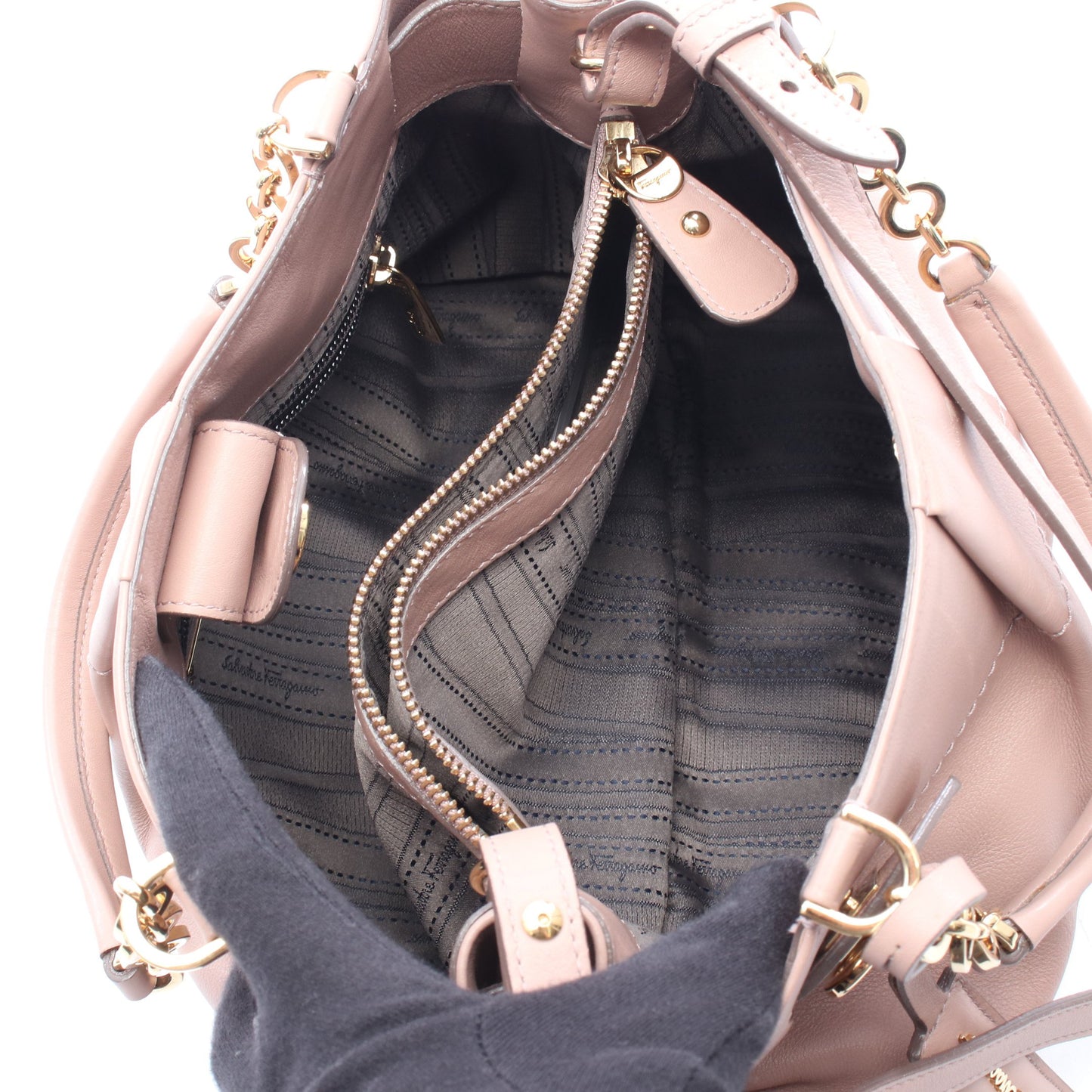 ガンチーニ 2WAY チェーンハンドバッグ レザー ダスティピンク サルヴァトーレフェラガモ バッグ Salvatore Ferragamo
