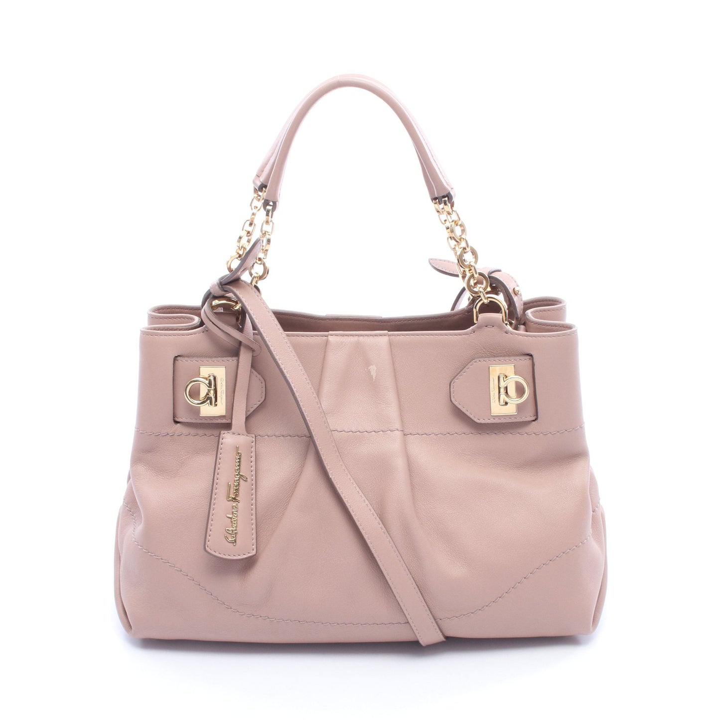 ガンチーニ 2WAY チェーンハンドバッグ レザー ダスティピンク サルヴァトーレフェラガモ バッグ Salvatore Ferragamo
