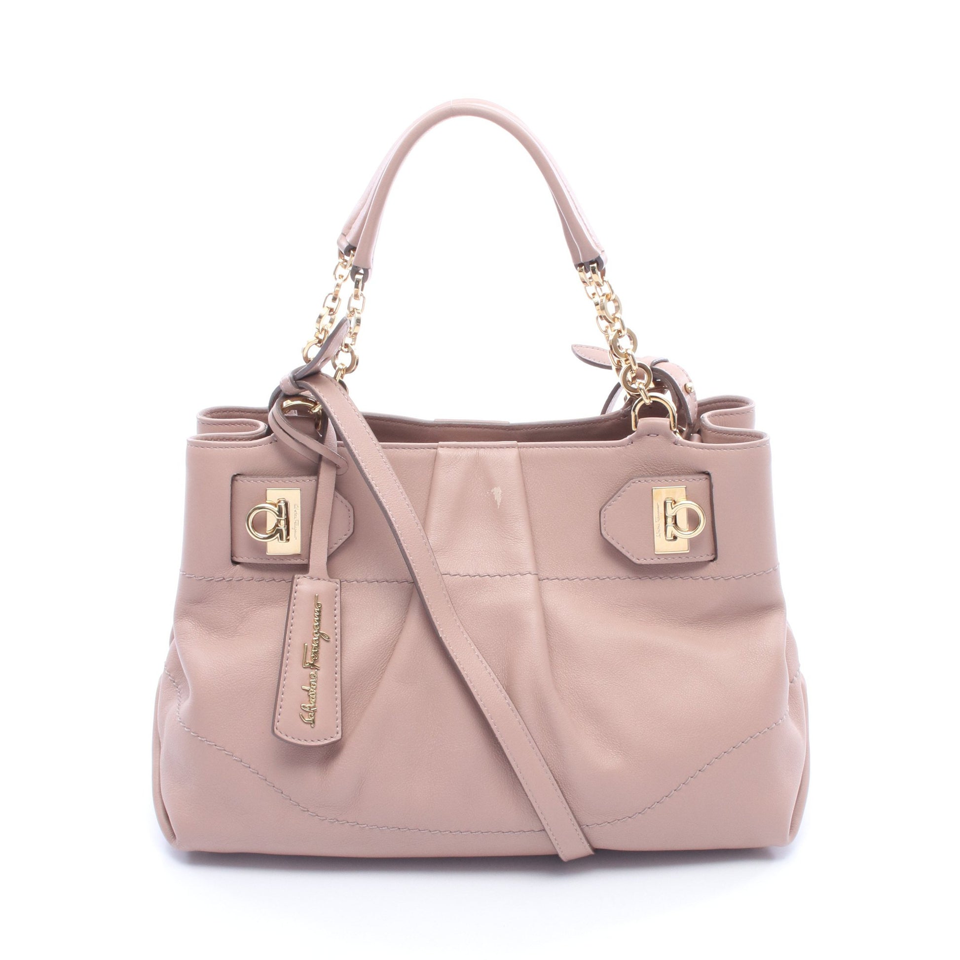 ガンチーニ 2WAY チェーンハンドバッグ レザー ダスティピンク サルヴァトーレフェラガモ バッグ Salvatore Ferragamo