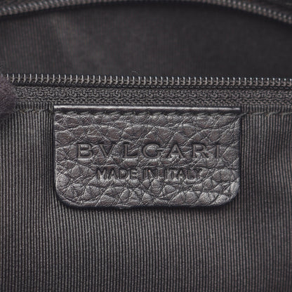 ロゴマニア ハンドバッグ トートバッグ キャンバス レザー ブラック ブルガリ バッグ BVLGARI