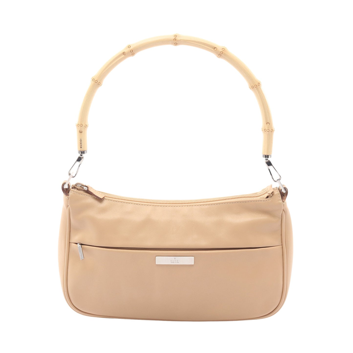 バンブー ハンドバッグ レザー ベージュ グッチ バッグ GUCCI