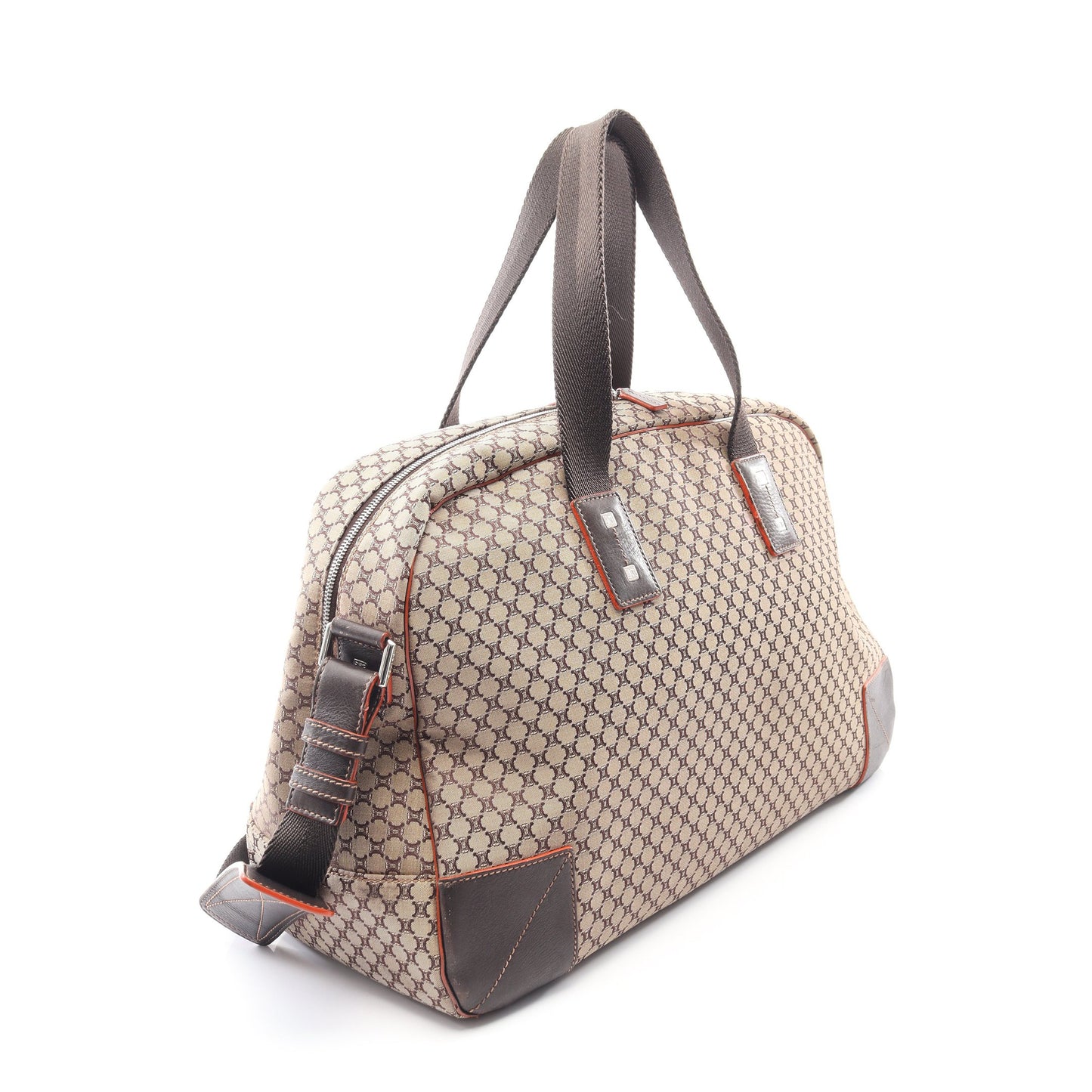 マカダム 2WAY ボストンバッグ キャンバス レザー ベージュ ダークブラウン セリーヌ バッグ CELINE