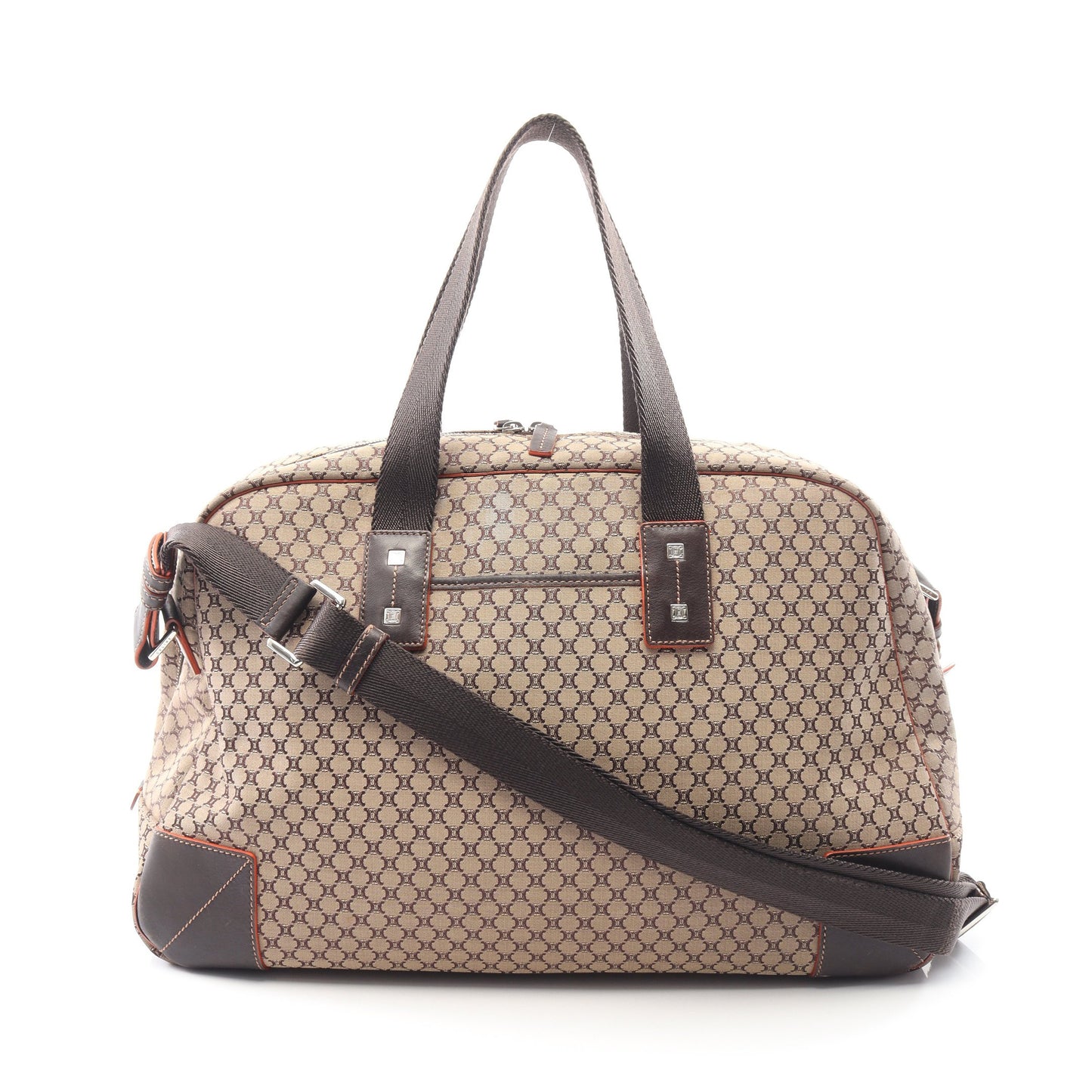 マカダム 2WAY ボストンバッグ キャンバス レザー ベージュ ダークブラウン セリーヌ バッグ CELINE