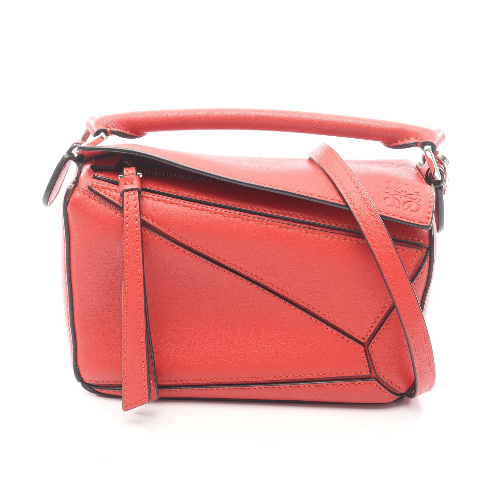 パズルバッグ ミニ 2WAY ハンドバッグ レザー レッド ロエベ バッグ LOEWE