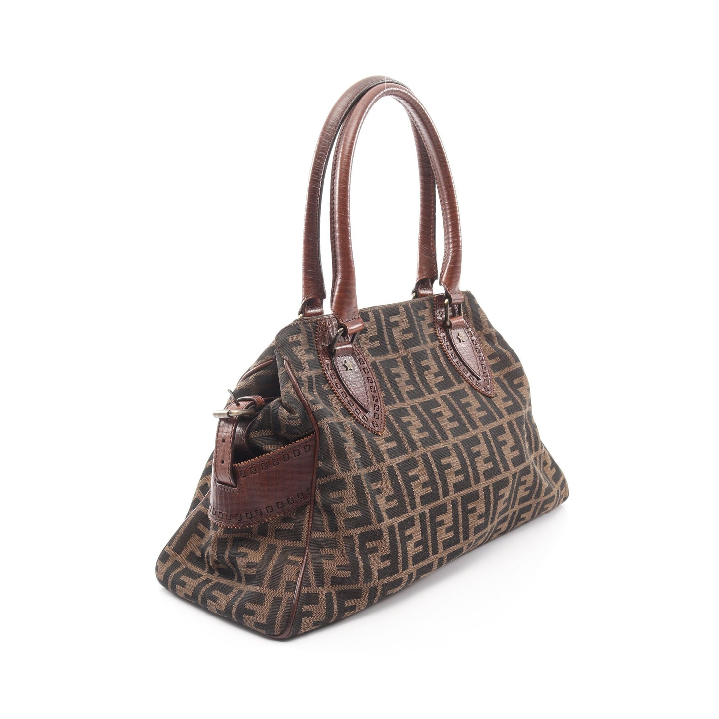 エトニコ ズッカ ショルダーバッグ トートバッグ キャンバス レザー ブラウン ブラック フェンディ バッグ FENDI