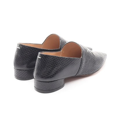 4ステッチ ポインテッドトゥ ローファー パイソン ブラック メゾンマルジェラ22 シューズ Maison Margiela 22