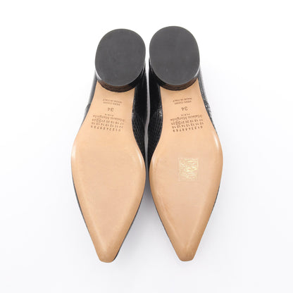 4ステッチ ポインテッドトゥ ローファー パイソン ブラック メゾンマルジェラ22 シューズ Maison Margiela 22
