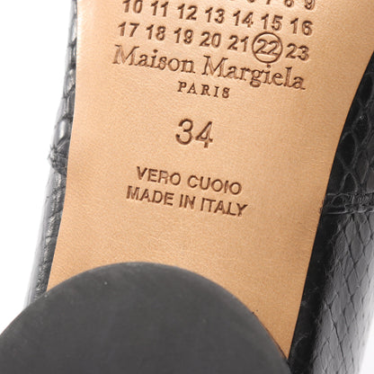 4ステッチ ポインテッドトゥ ローファー パイソン ブラック メゾンマルジェラ22 シューズ Maison Margiela 22