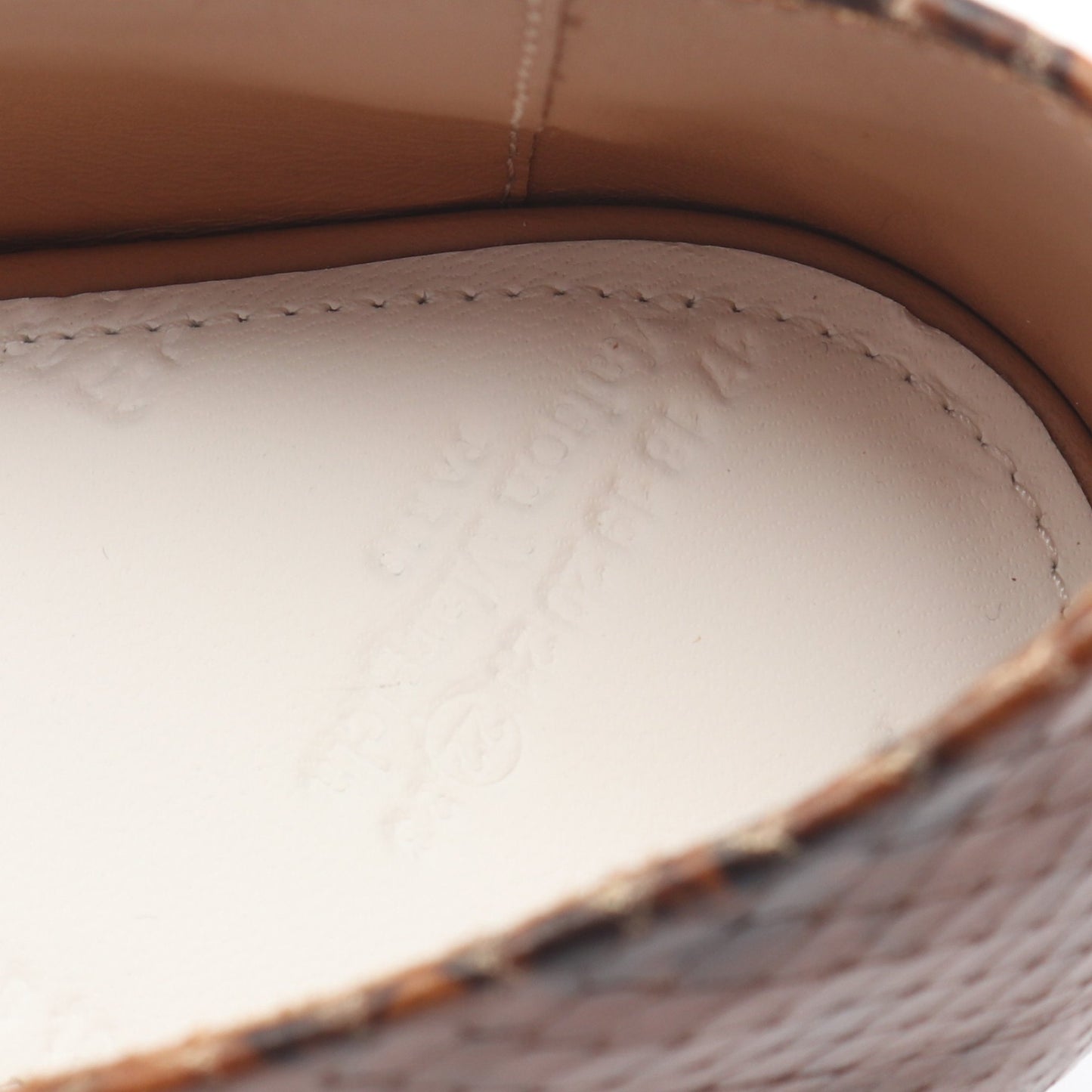 4ステッチ ポインテッドトゥ ローファー パイソン ブラウン メゾンマルジェラ22 シューズ Maison Margiela 22