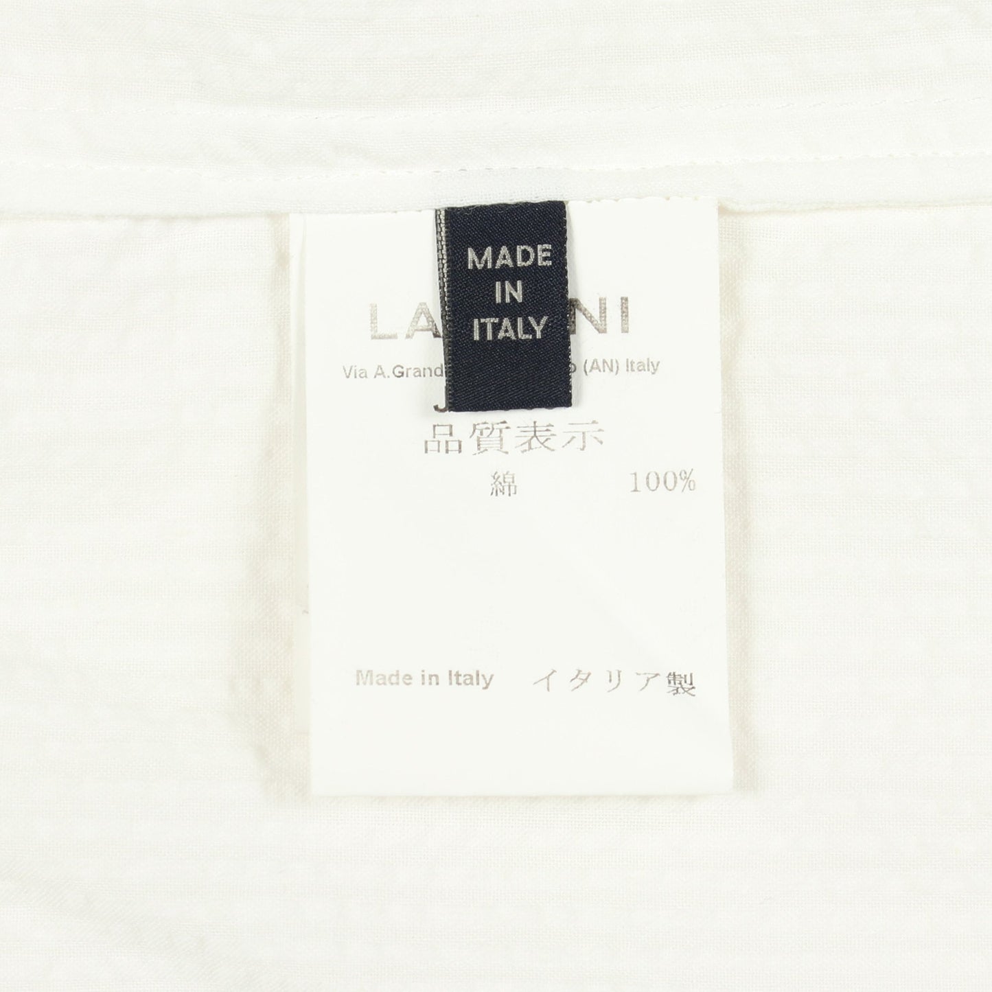シアサッカー ソリッド3Bシャツ テーラードジャケット コットン ホワイト ラルディーニ アウター LARDINI