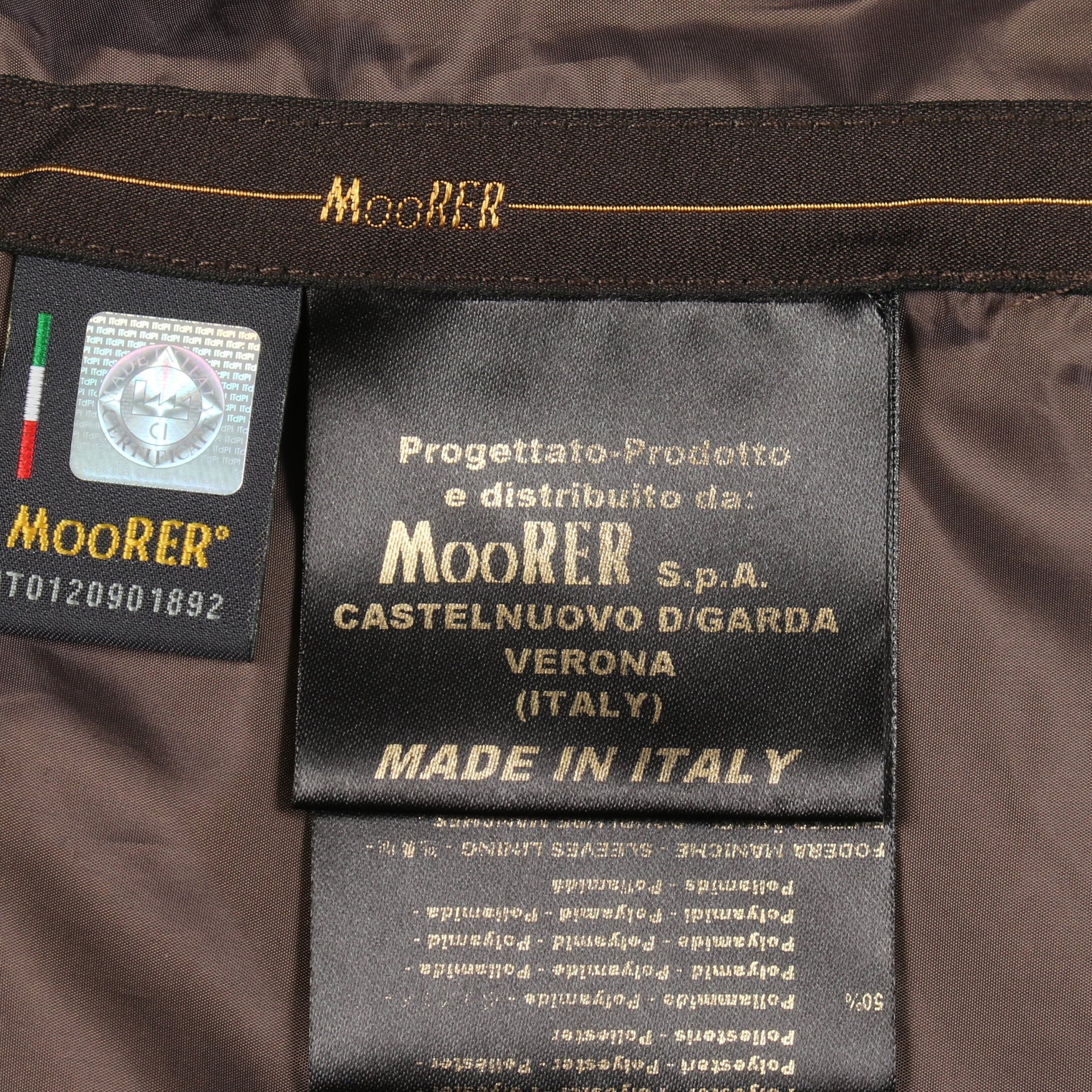 ダブルブレスト ステンカラーコート ダークブラウン ムーレー アウター MOORER