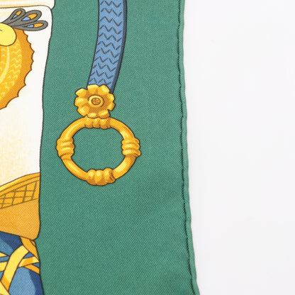 カレ90 Soleil de Soie スカーフ シルク グリーン マルチカラー エルメス 財布・小物 HERMES