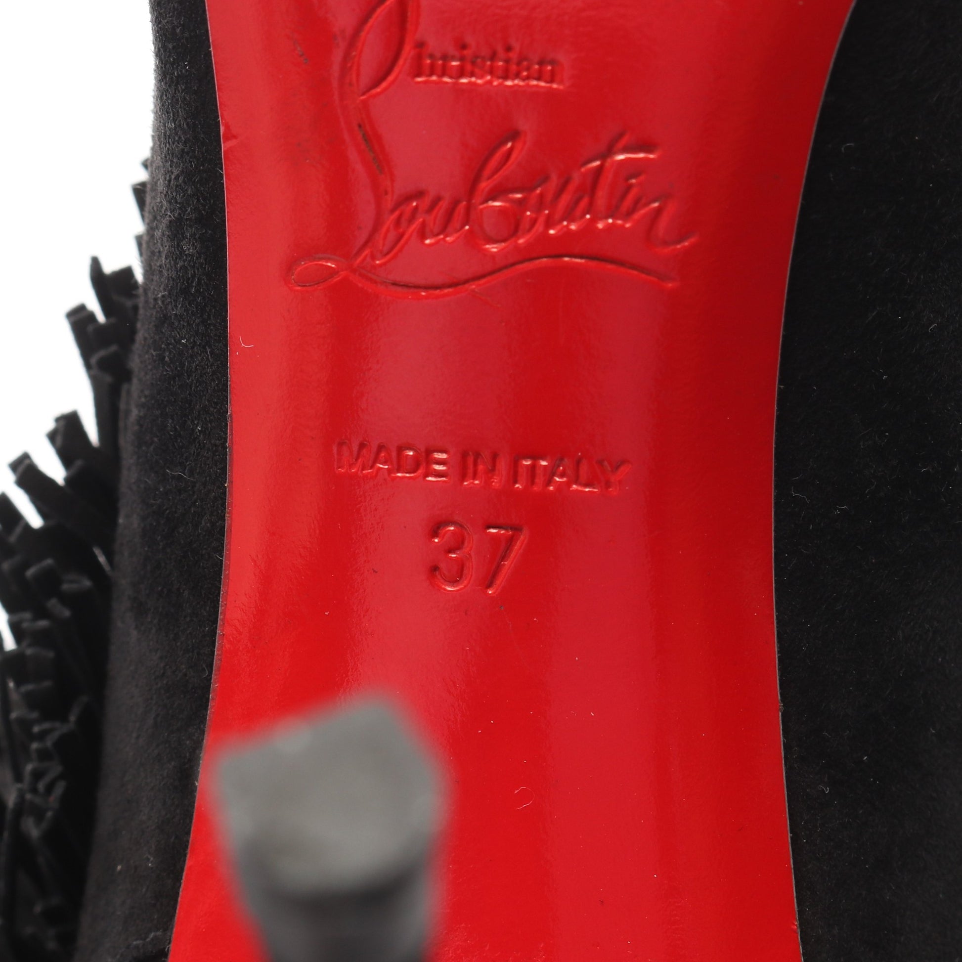 フリンジ ブーツ スエード ブラック クリスチャンルブタン シューズ Christian Louboutin