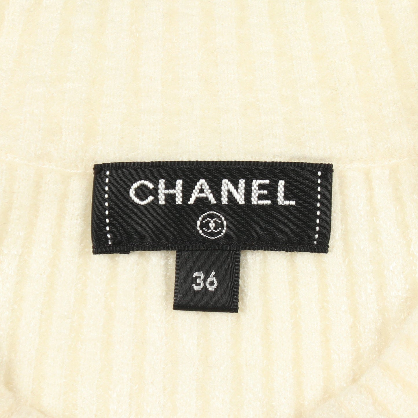 ココマークボタン 切替 ワンピース ウール オフホワイト ブラック シャネル ワンピース CHANEL