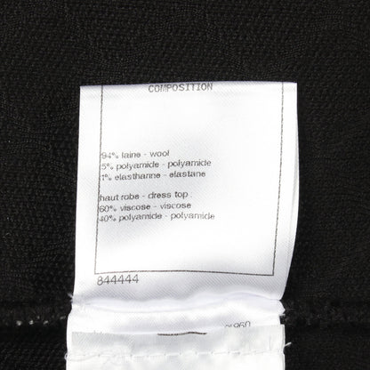 ココマークボタン 切替 ワンピース ウール オフホワイト ブラック シャネル ワンピース CHANEL