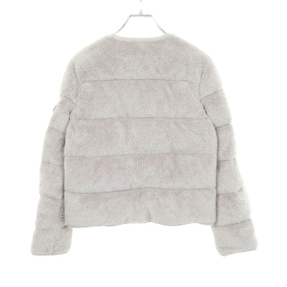 FLOYRAC ボア ノーカラー ダウンジャケット グレー モンクレール アウター MONCLER