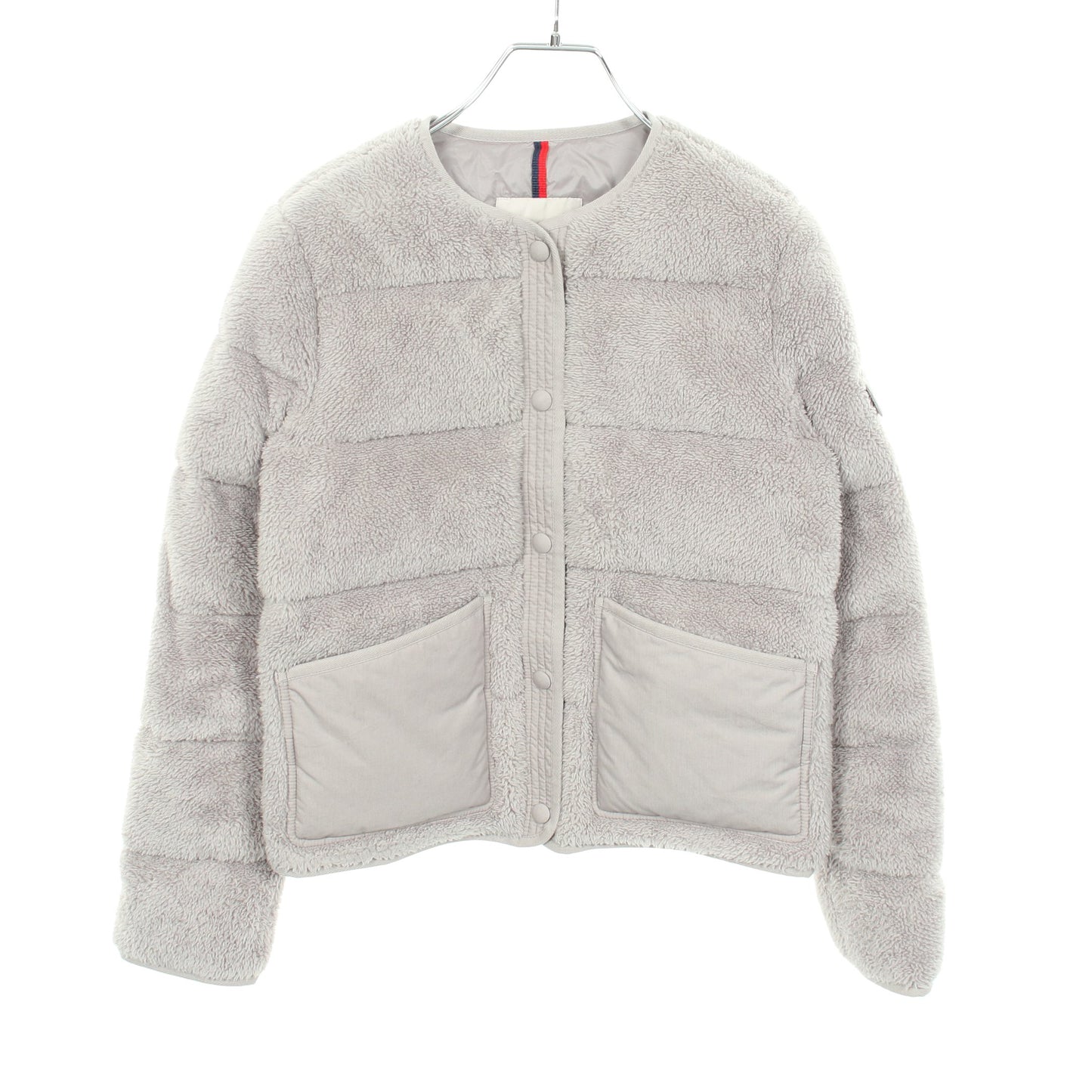 FLOYRAC ボア ノーカラー ダウンジャケット グレー モンクレール アウター MONCLER