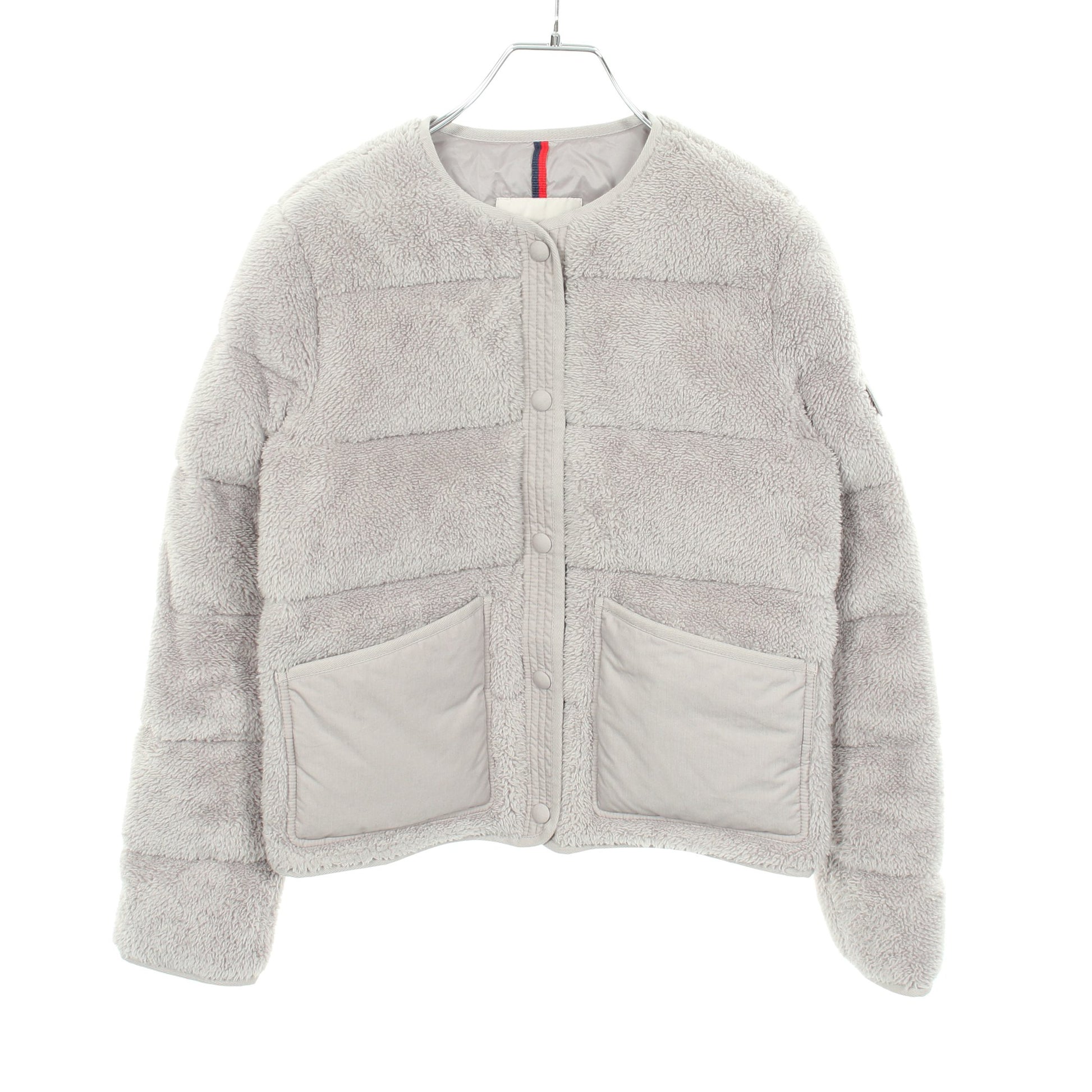 FLOYRAC ボア ノーカラー ダウンジャケット グレー モンクレール アウター MONCLER