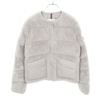 FLOYRAC ボア ノーカラー ダウンジャケット グレー モンクレール アウター MONCLER