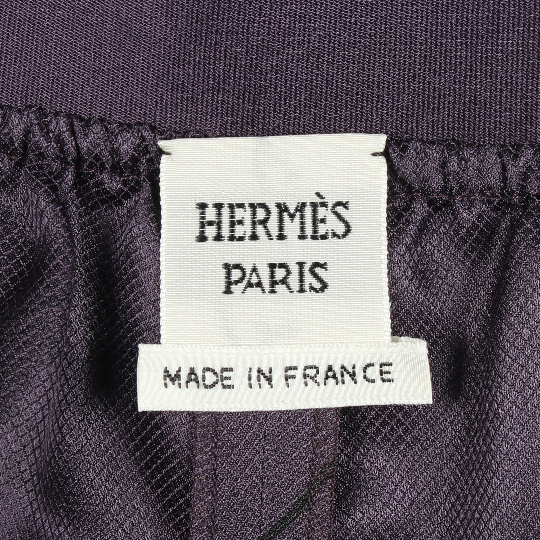HERMES エルメス パンツ EN DESORDRE FINESSE ツイルレーヌ パンツ パープル エルメス(HERMES)エルメス EN DESORDRE FINESSE ツイルレーヌ パンツ