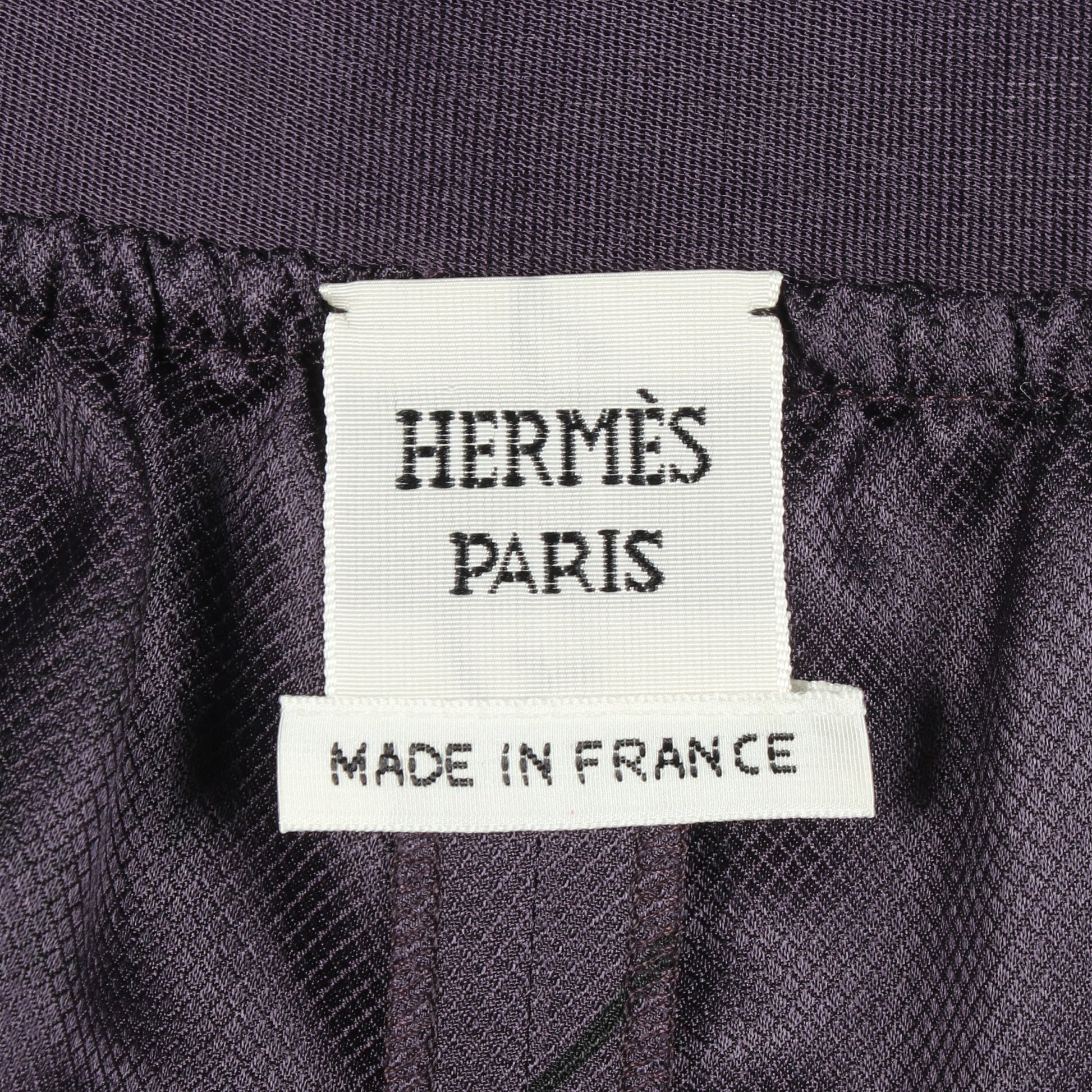 EN DESORDRE FINESSE ツイルレーヌ パンツ パープル パンツ シルク パープル エルメス ボトムス HERMES