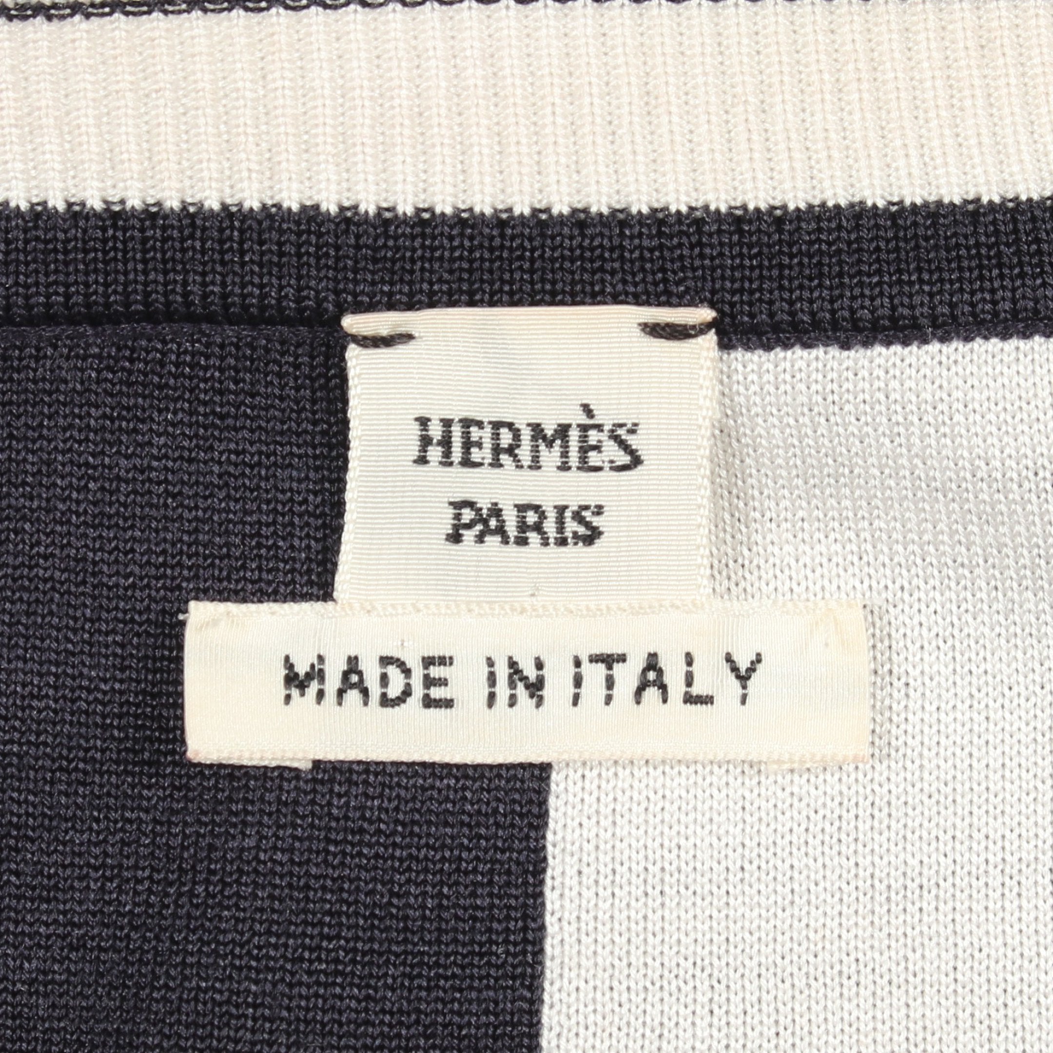 EN DESORDRE FINESSE ニット シルク ホワイト ネイビー エルメス – RECLO