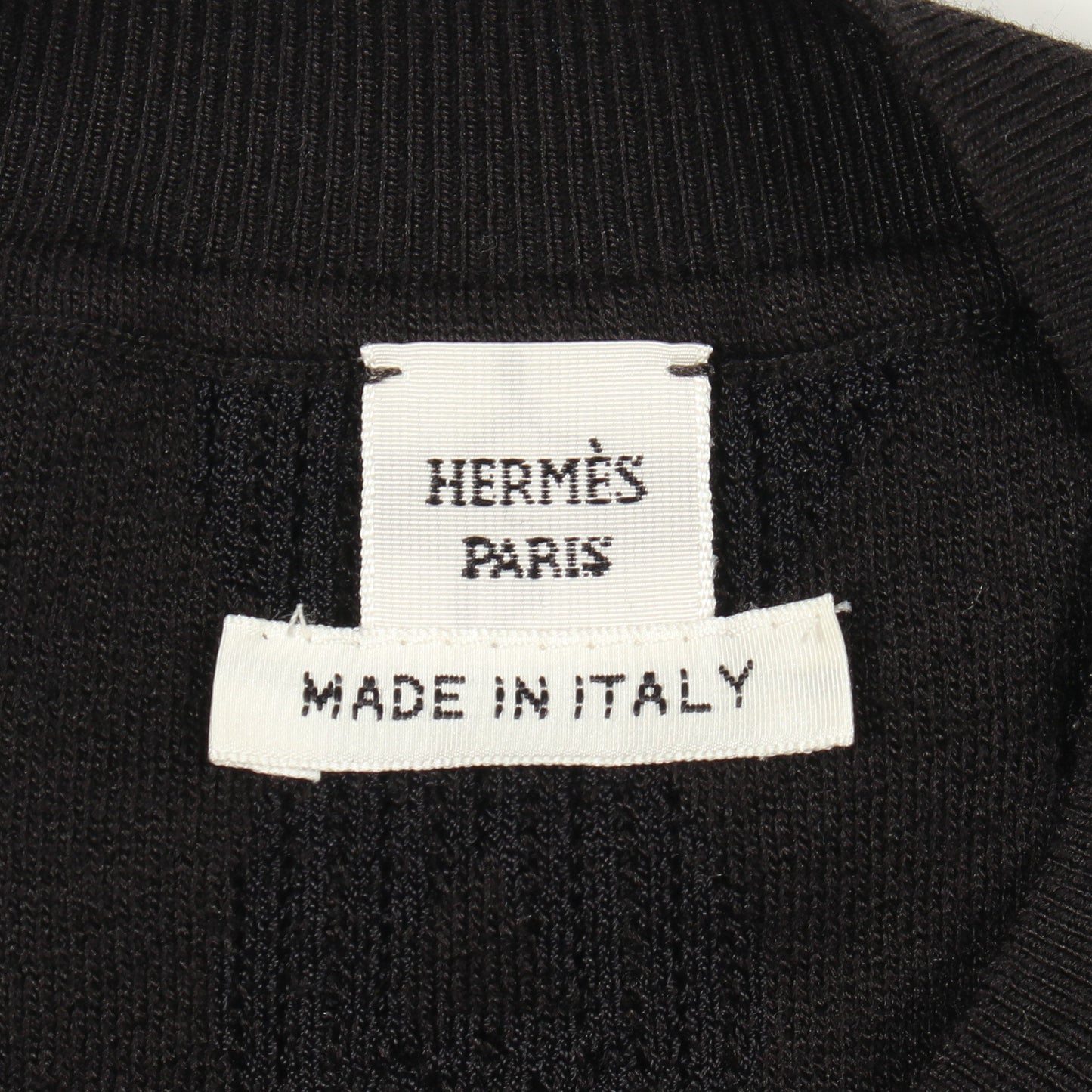 パル フロワリミックス 半袖 ニット レーヨン シルク ダークネイビー ブラック エルメス トップス HERMES